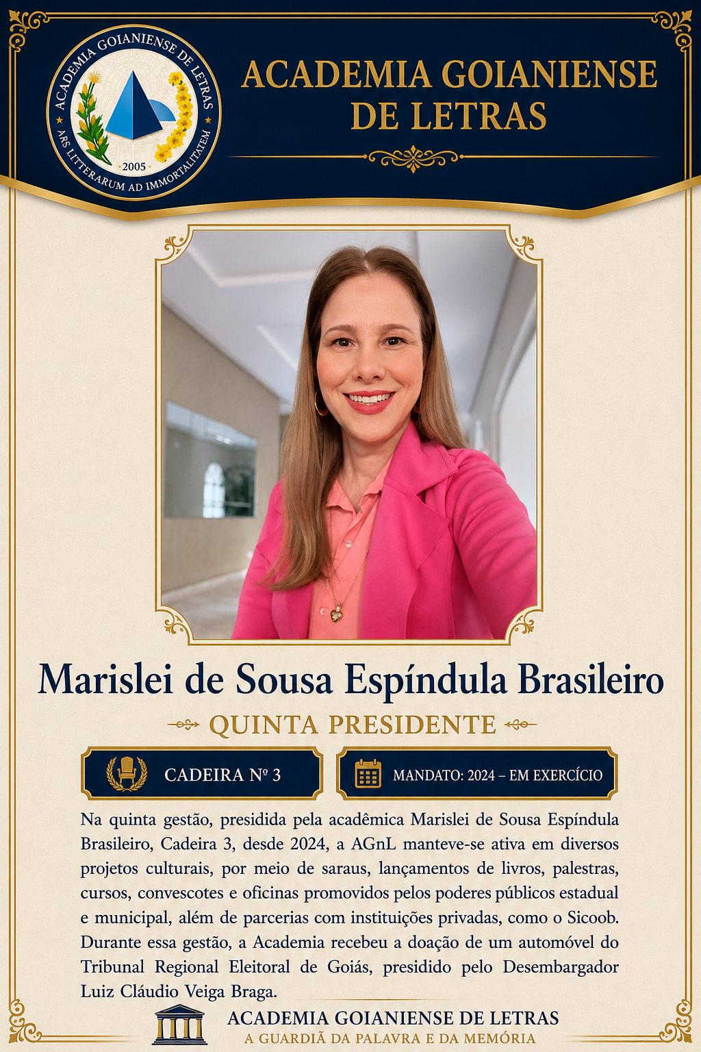 Presidente Marislei de Sousa Espíndula Brasileiro
