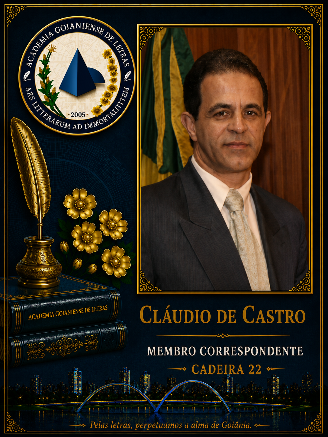 Sócio Correspondente da Academia Goianiense de Letras