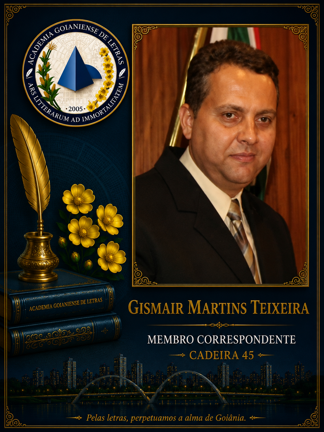 Sócio Correspondente da Academia Goianiense de Letras