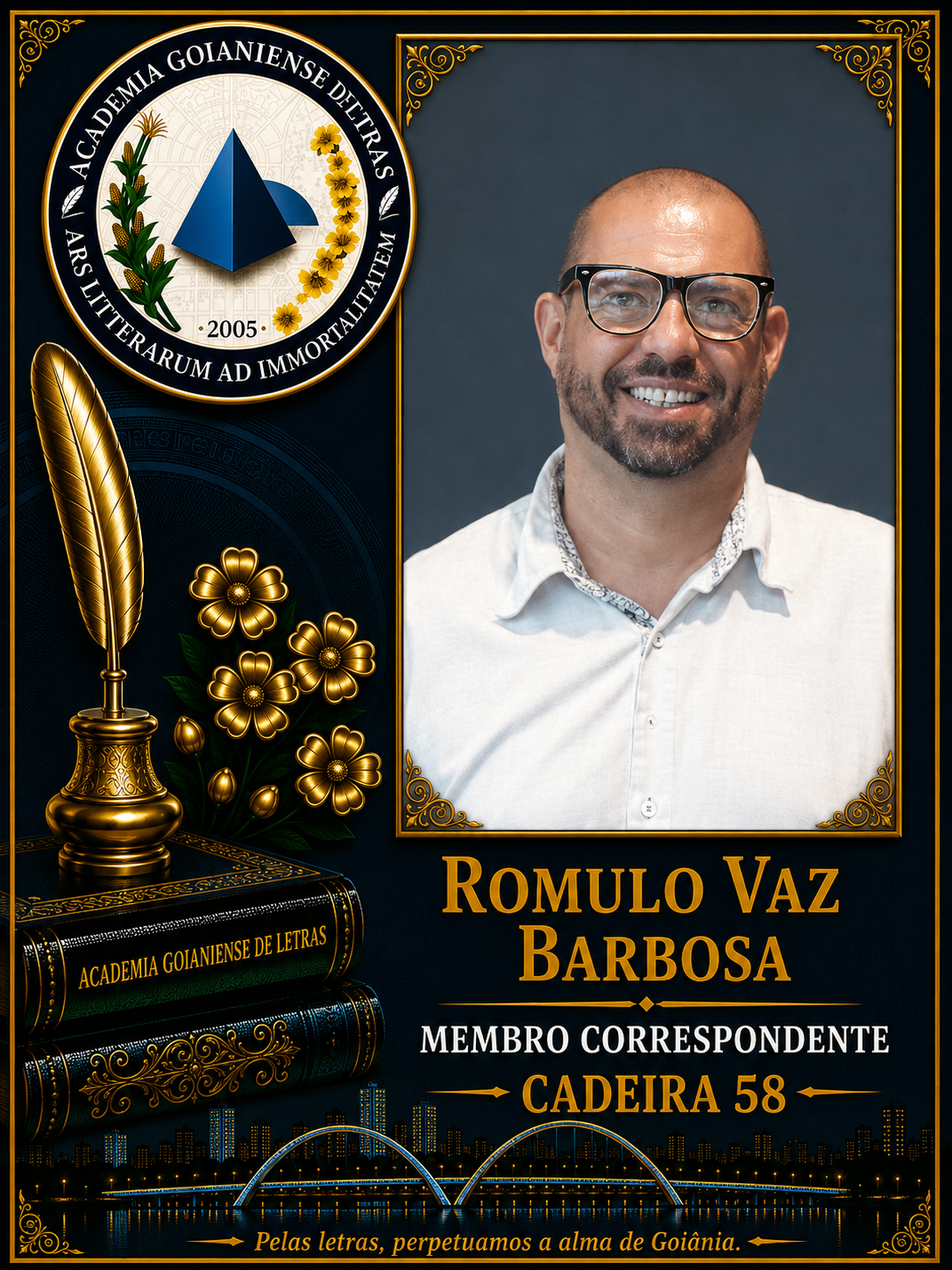 Sócio Correspondente da Academia Goianiense de Letras