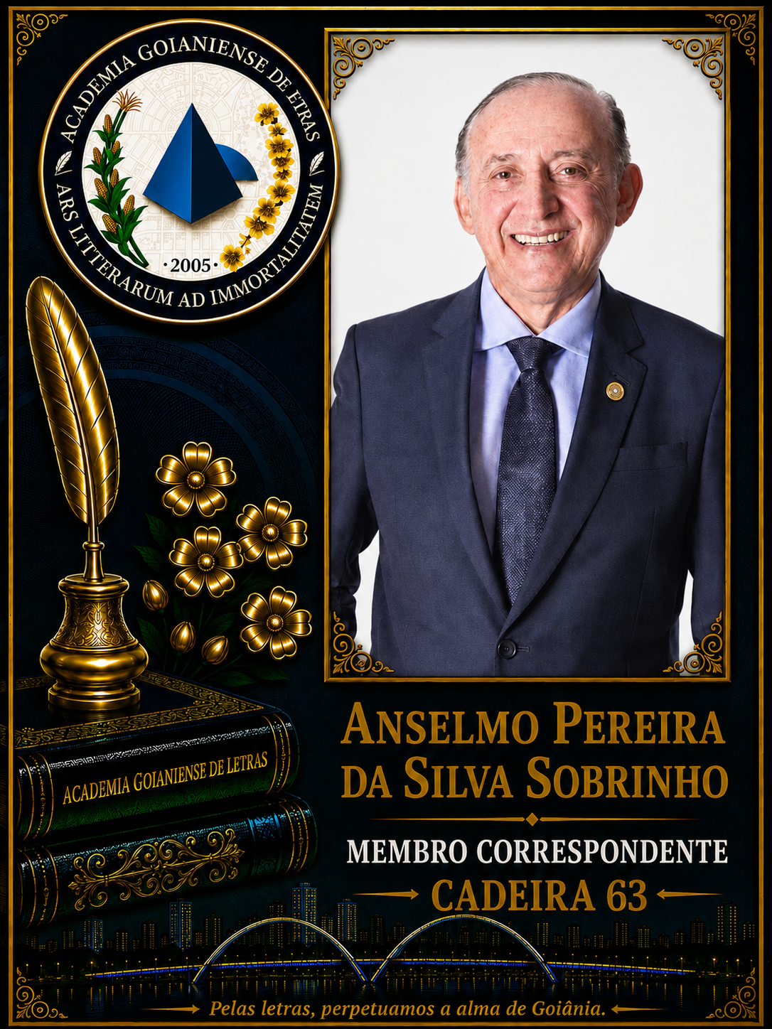 Sócio Correspondente da Academia Goianiense de Letras