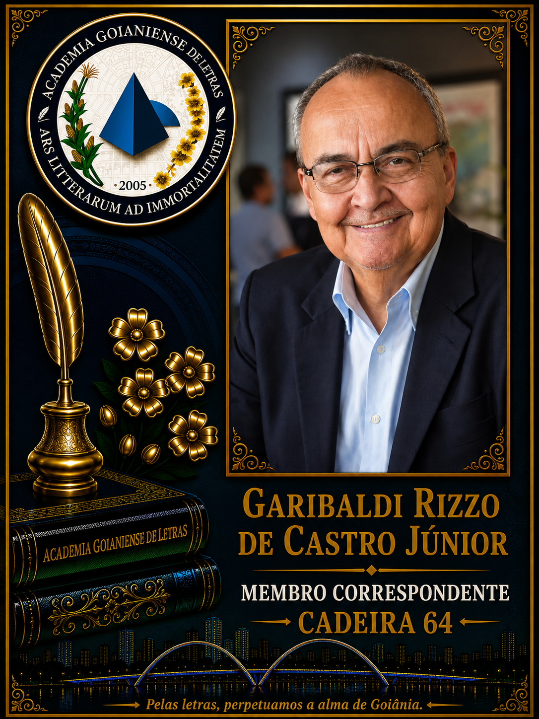 Sócio Correspondente da Academia Goianiense de Letras