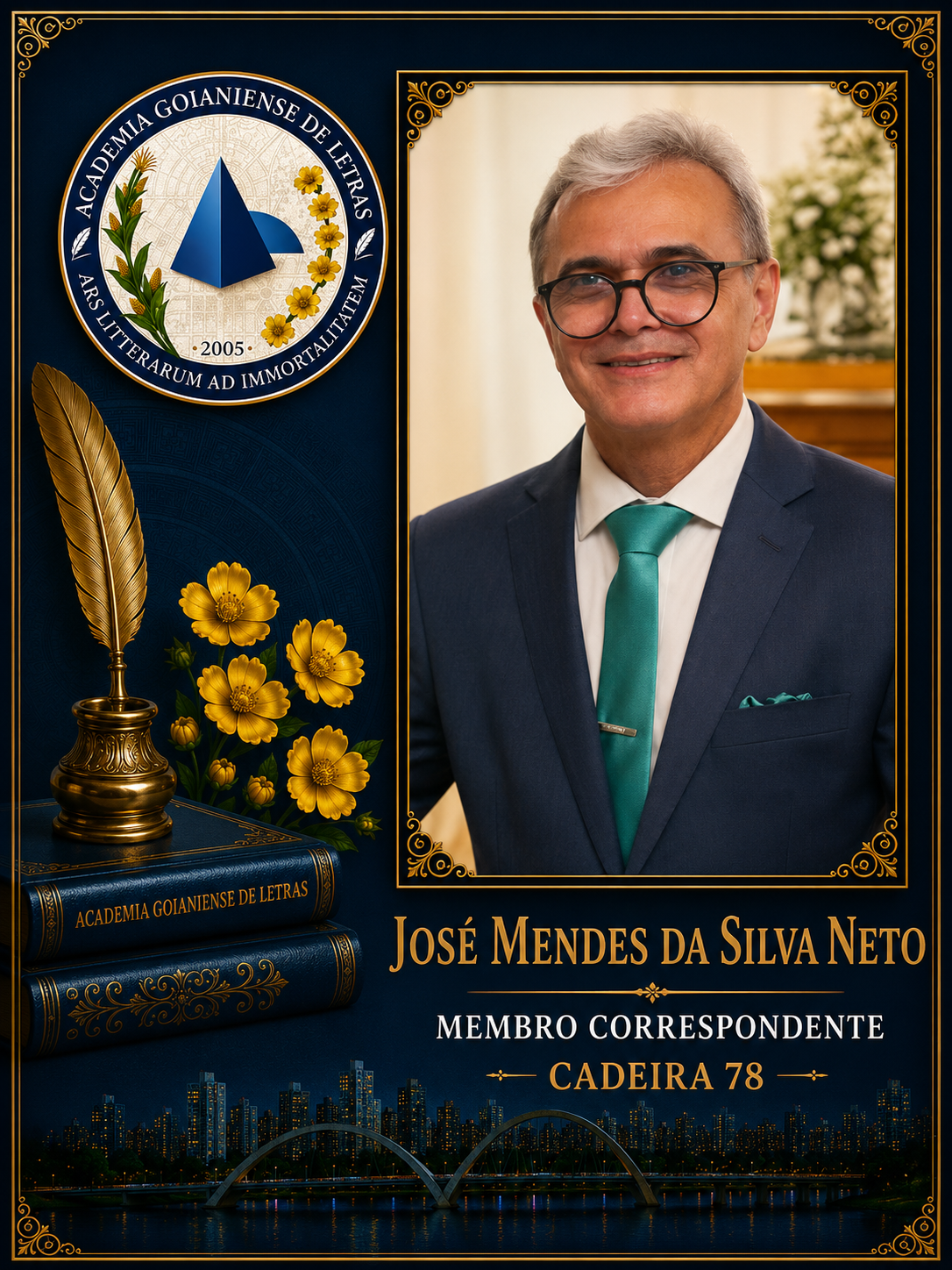 Sócio Correspondente da Academia Goianiense de Letras