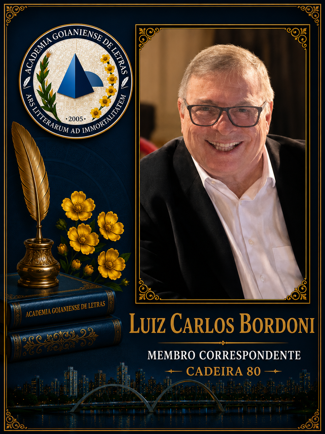 Sócio Correspondente da Academia Goianiense de Letras